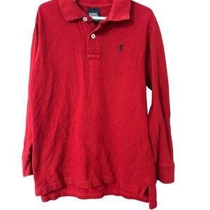 Ralph Lauren Polo Boys Size 6 Red Long Sleeve Polo